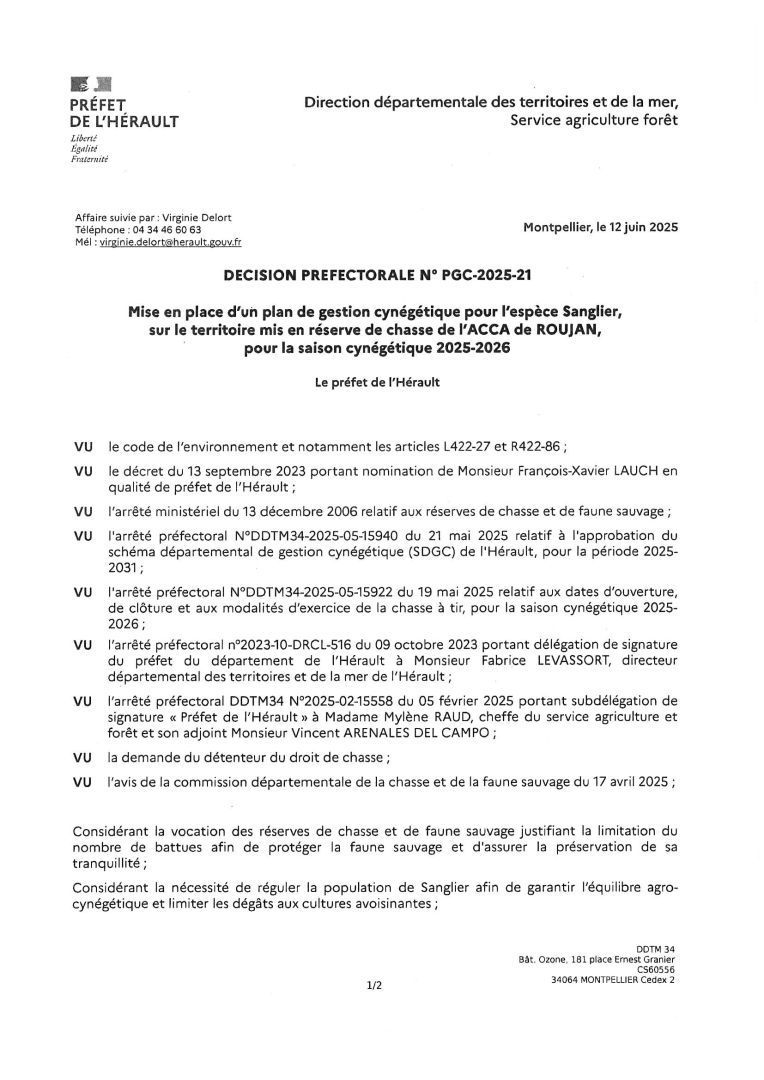 décision préfectorale