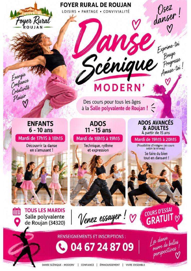 affiche cours de danse