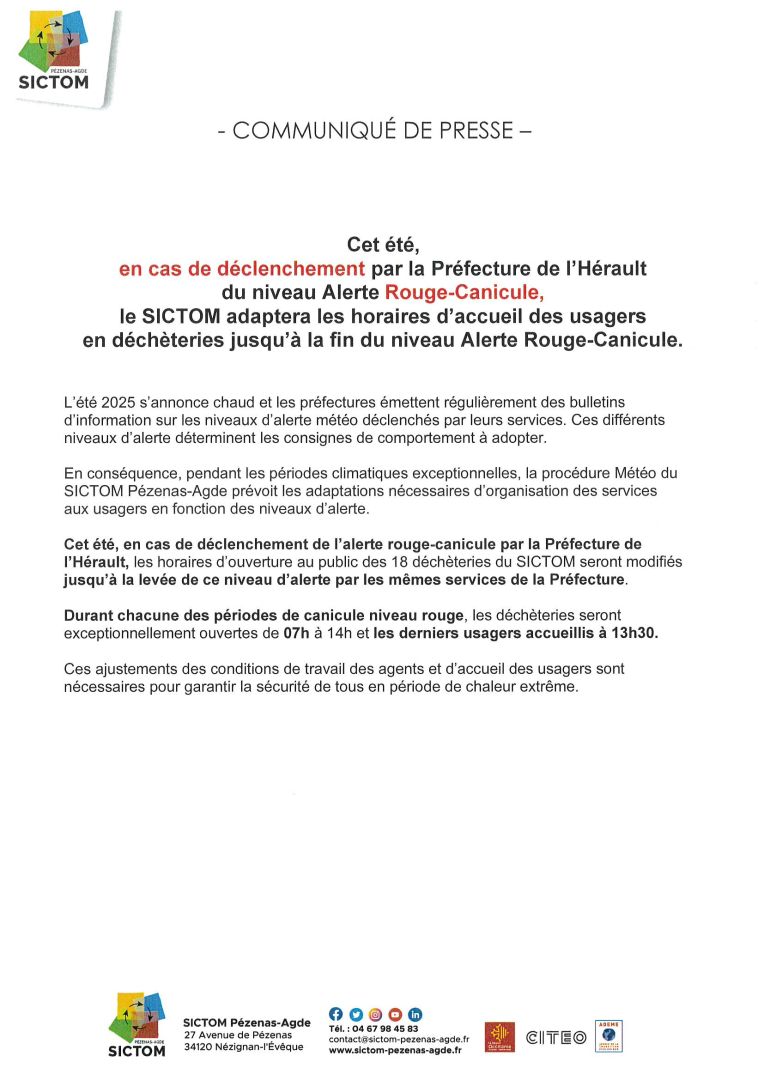 communique de presse sictom