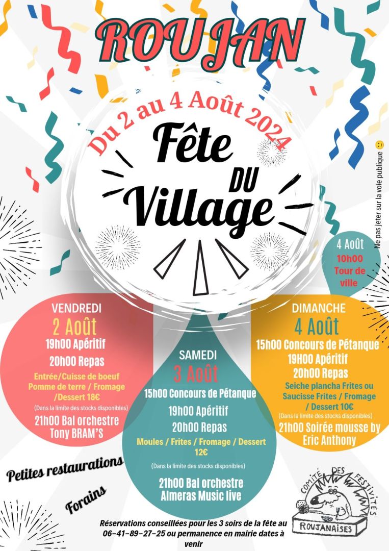 affiche programme fête du village