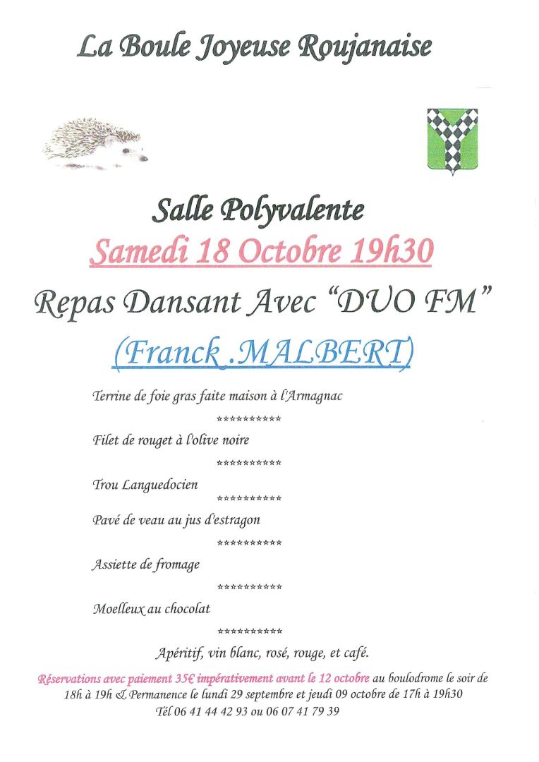 REPAS DANSANT AVEC DUO FM